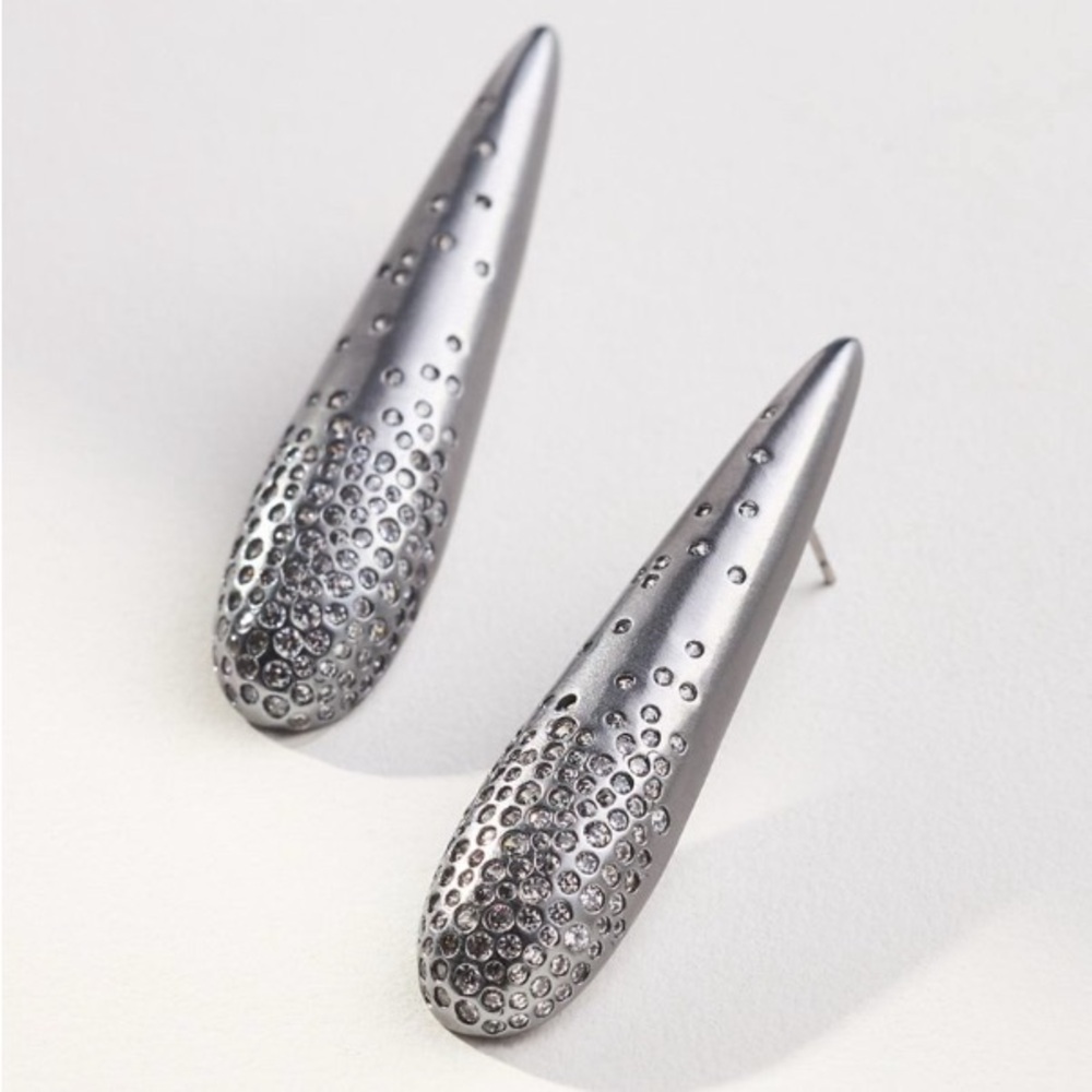 Anthropologie Pave Triangle Drop Earrings